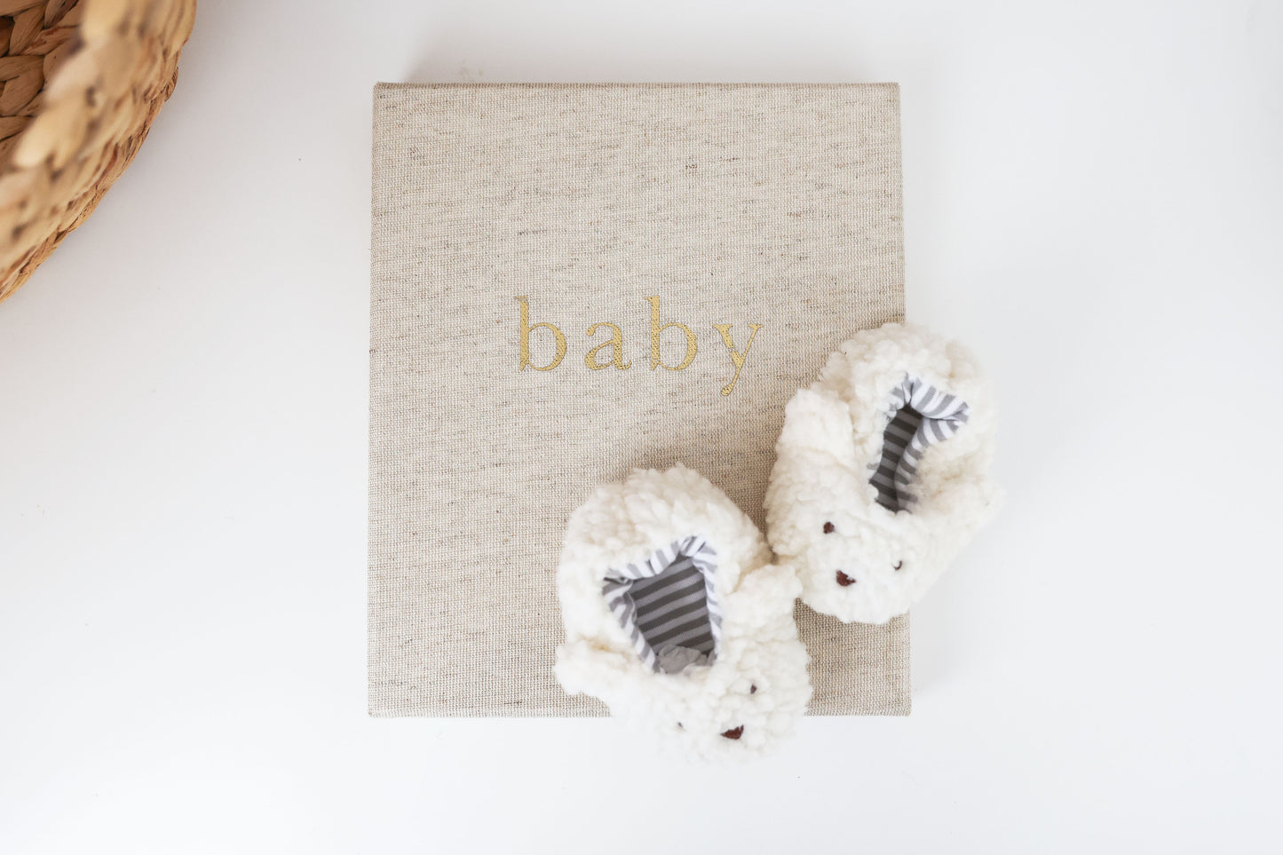 Sherpa Bear Booties Ivory 0-6mths
