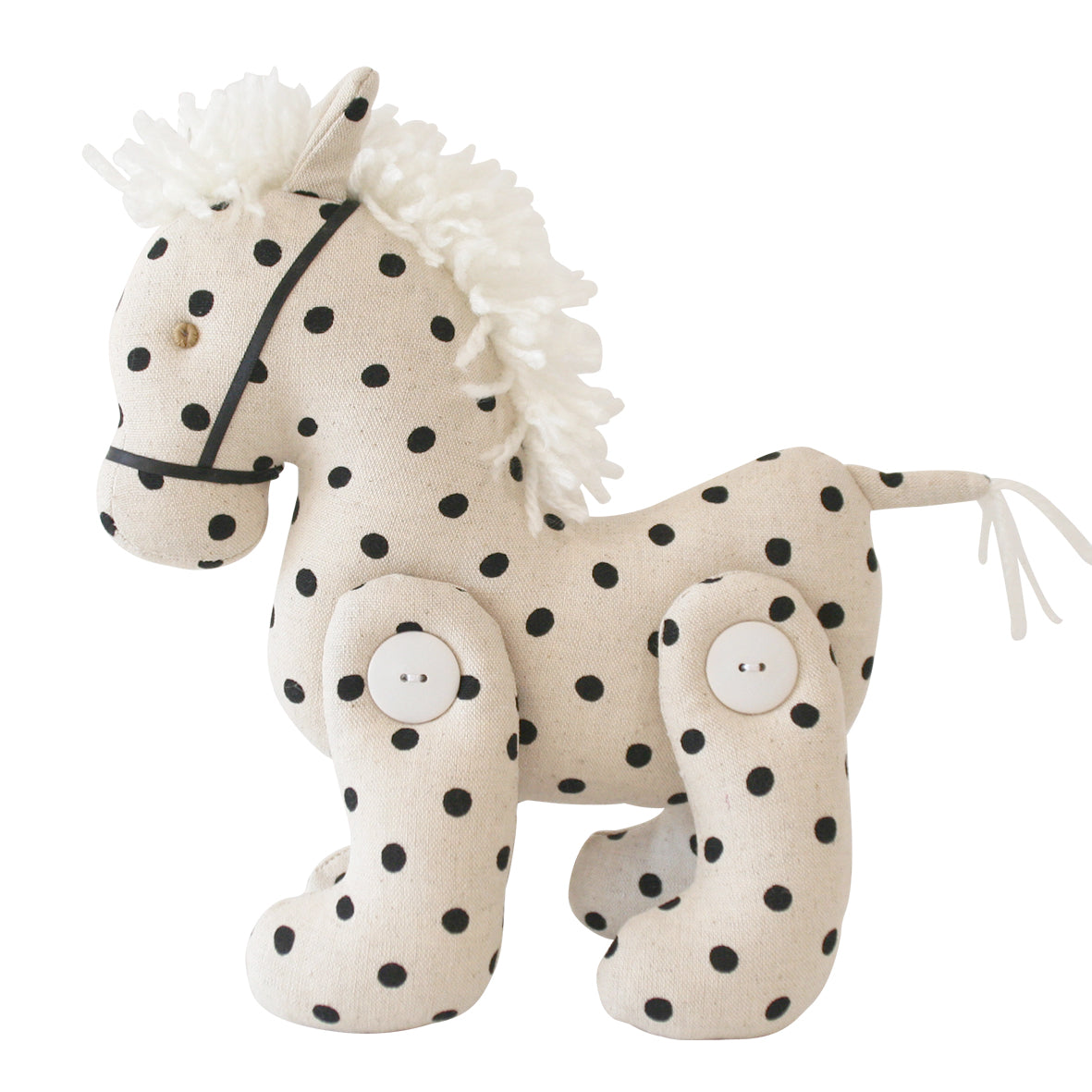 Jointed Pony 22cm Linen Black Spot