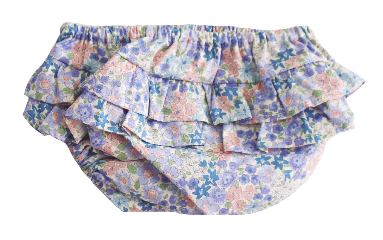 Ruffle Nappy Cover Liberty Blue SMALL - *LATE FEB*
