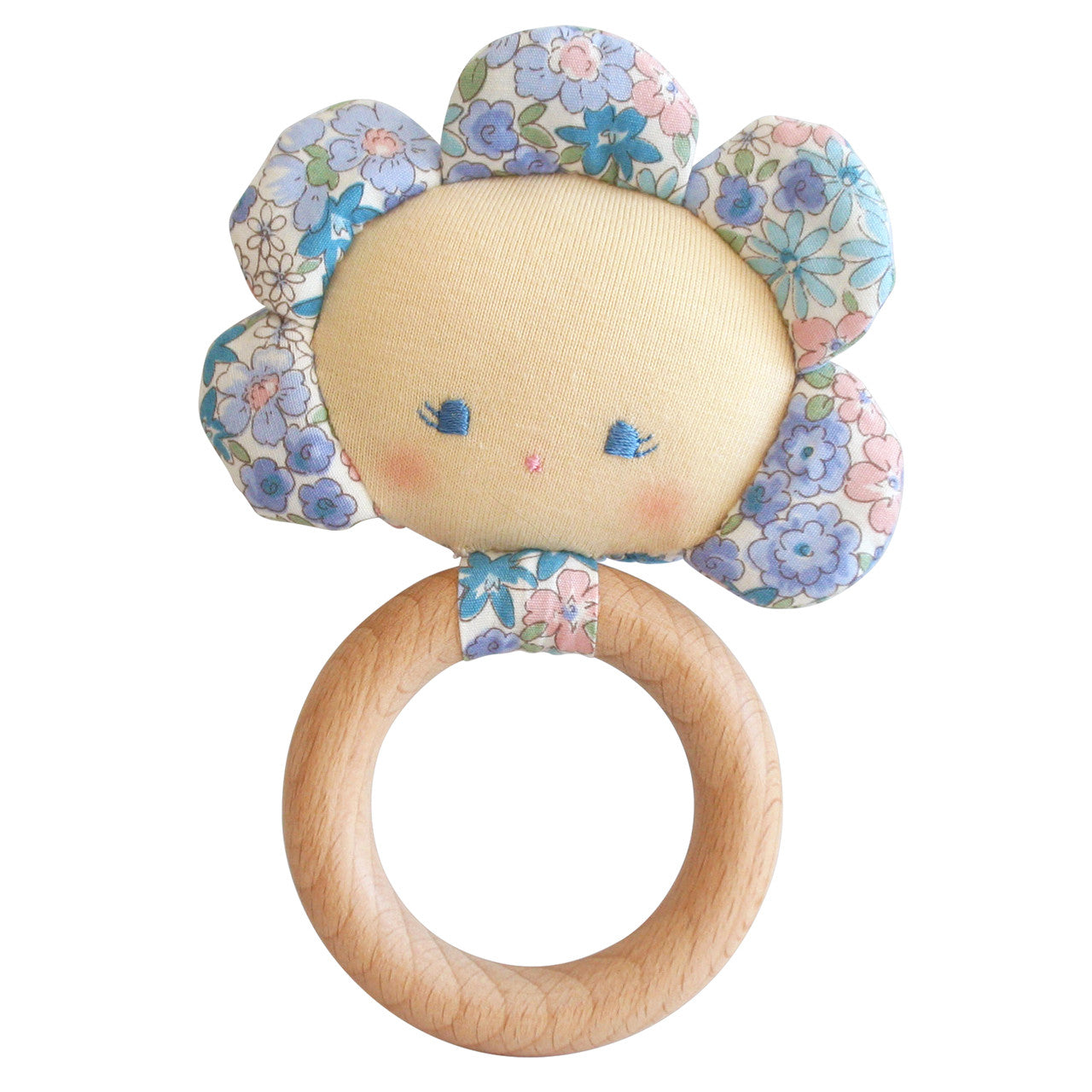 Flower Baby Teether Rattle Lilly Blue