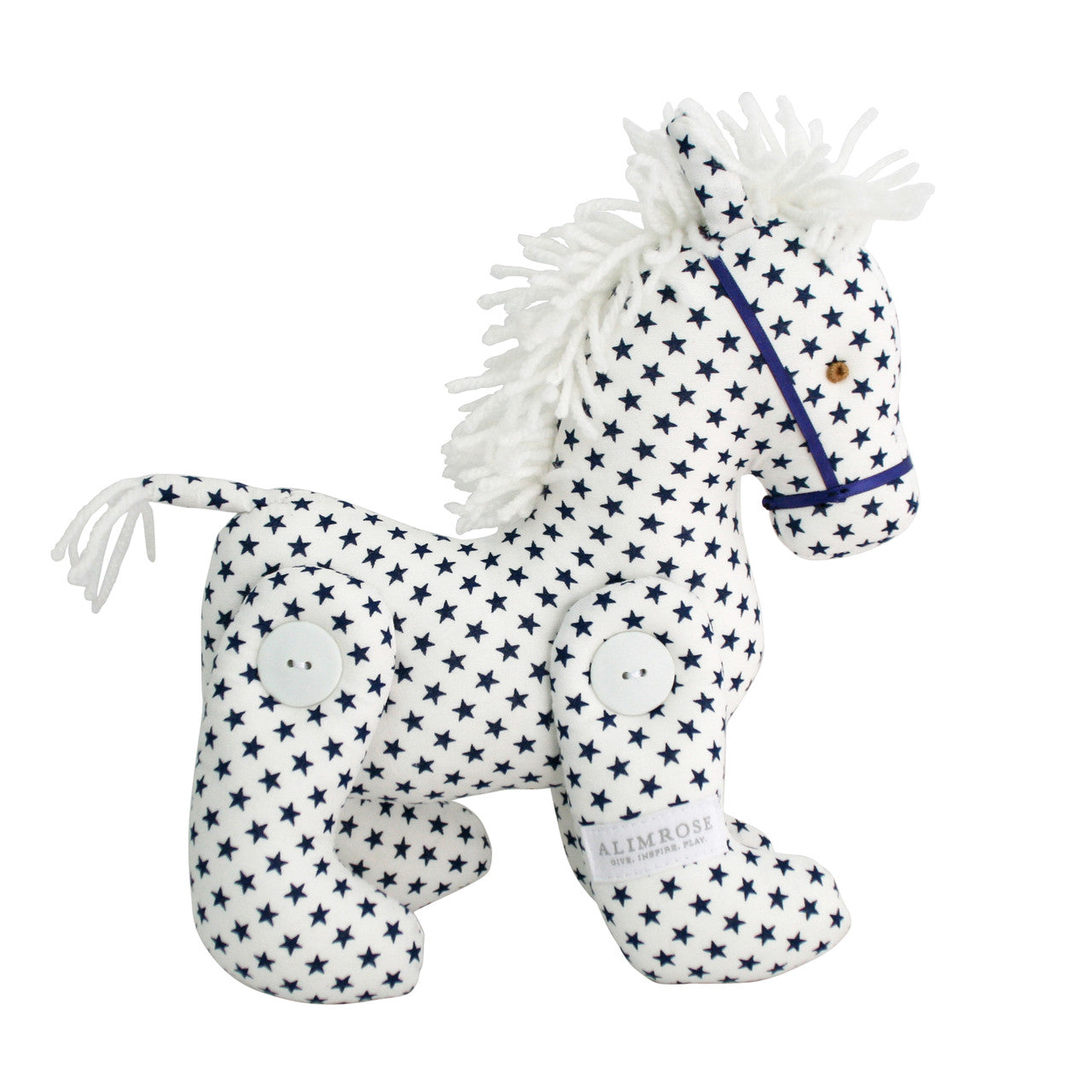 Jointed Pony 22cm White Navy Star