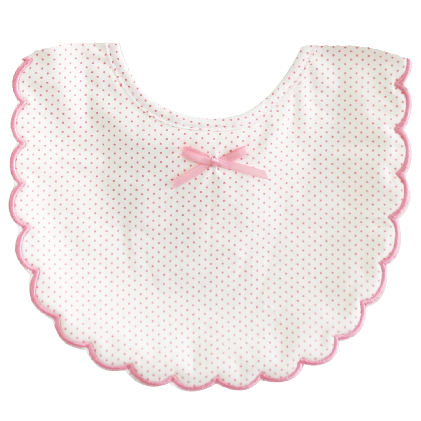 Scallop Edge Bib Spot Pink