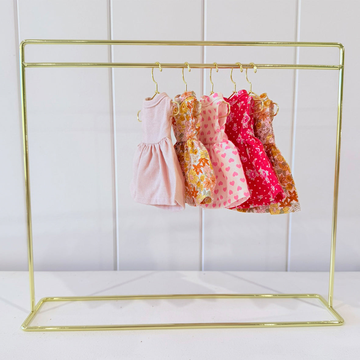 Doll Wardrobe Rack and Hanger Set