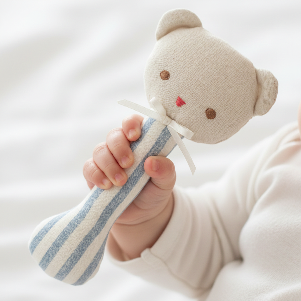 Ted Stick Rattle Chambray Stripe - JUNE