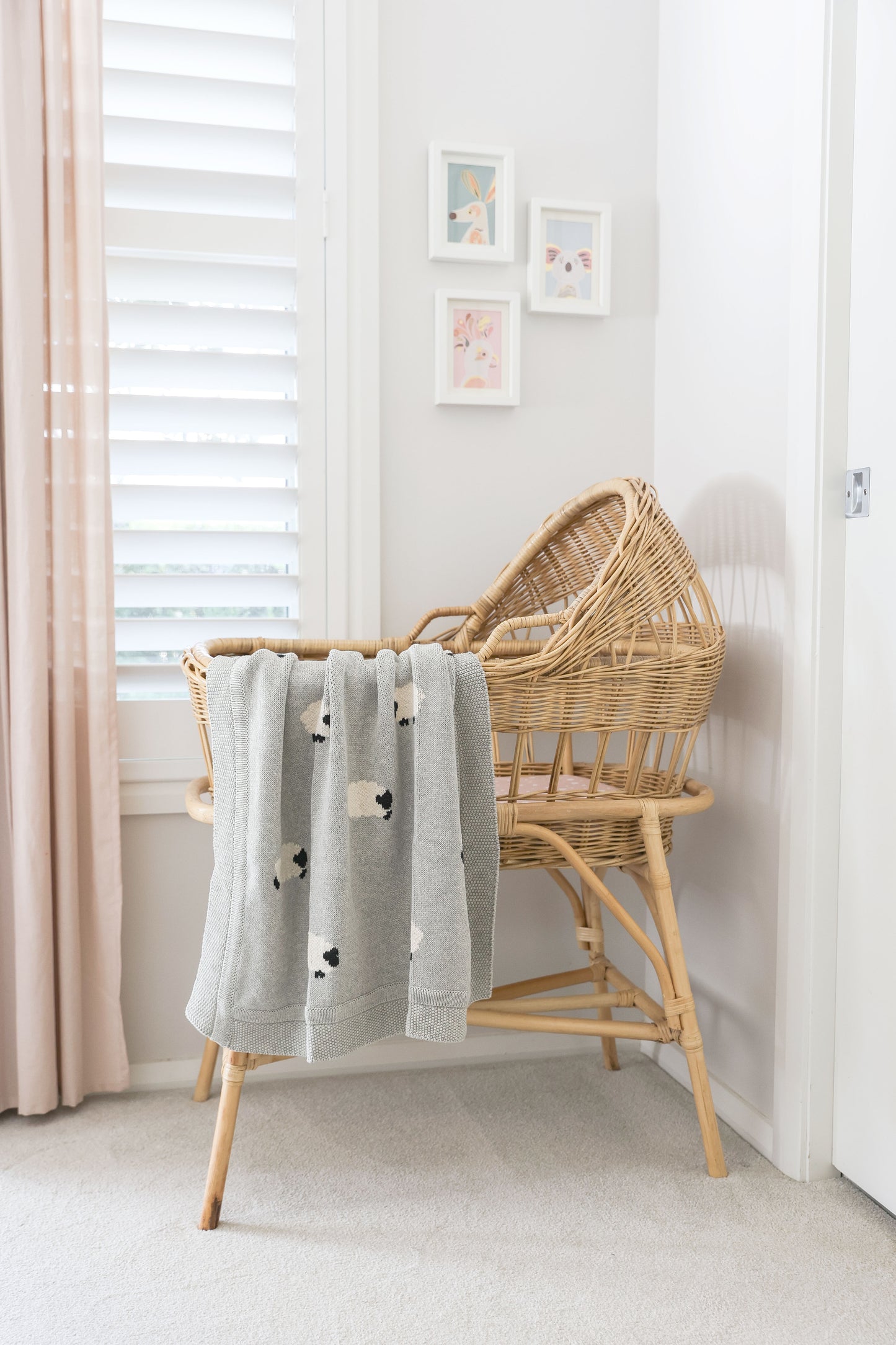 Baa Baa Baby Blanket Grey