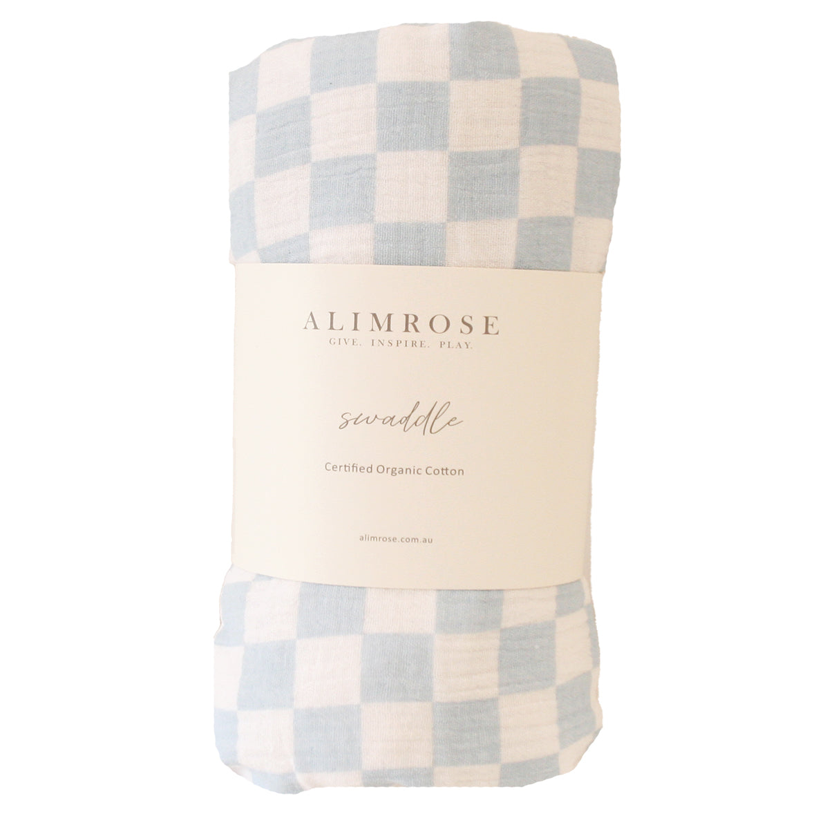 Muslin Swaddle Blue Check *LATE JULY*