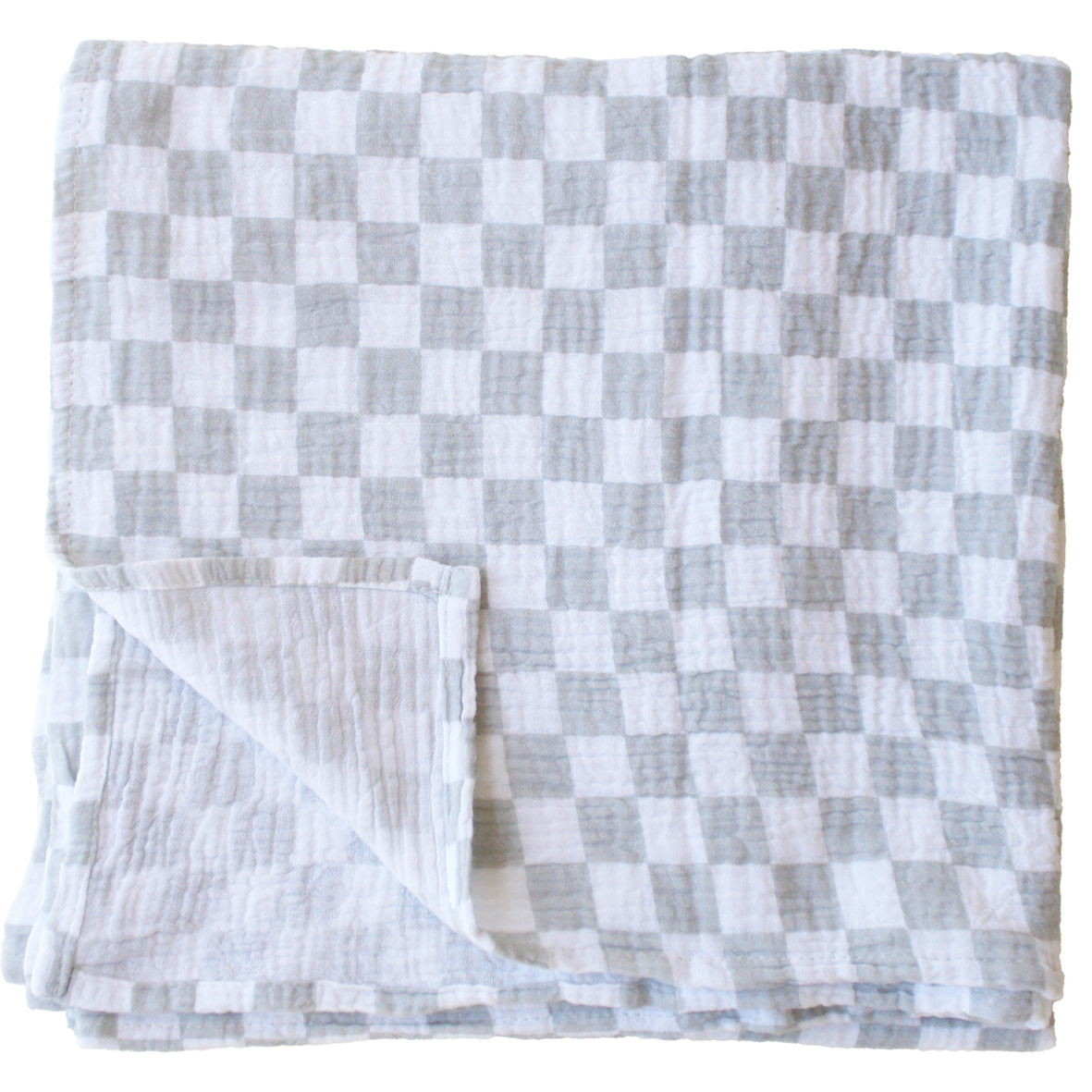 NEW! Muslin Swaddle Dove Grey Check