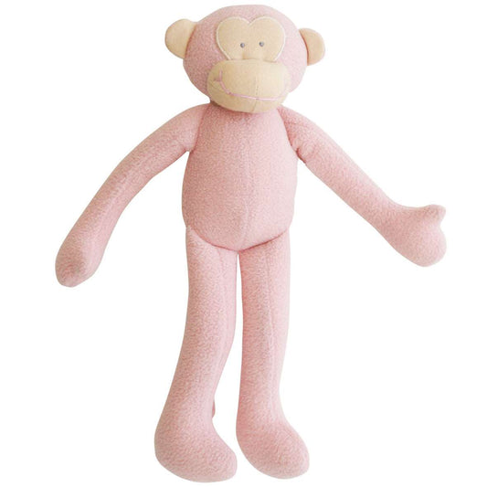 *SALE MIN 4* Fleece Monkey Toy Rattle Pink