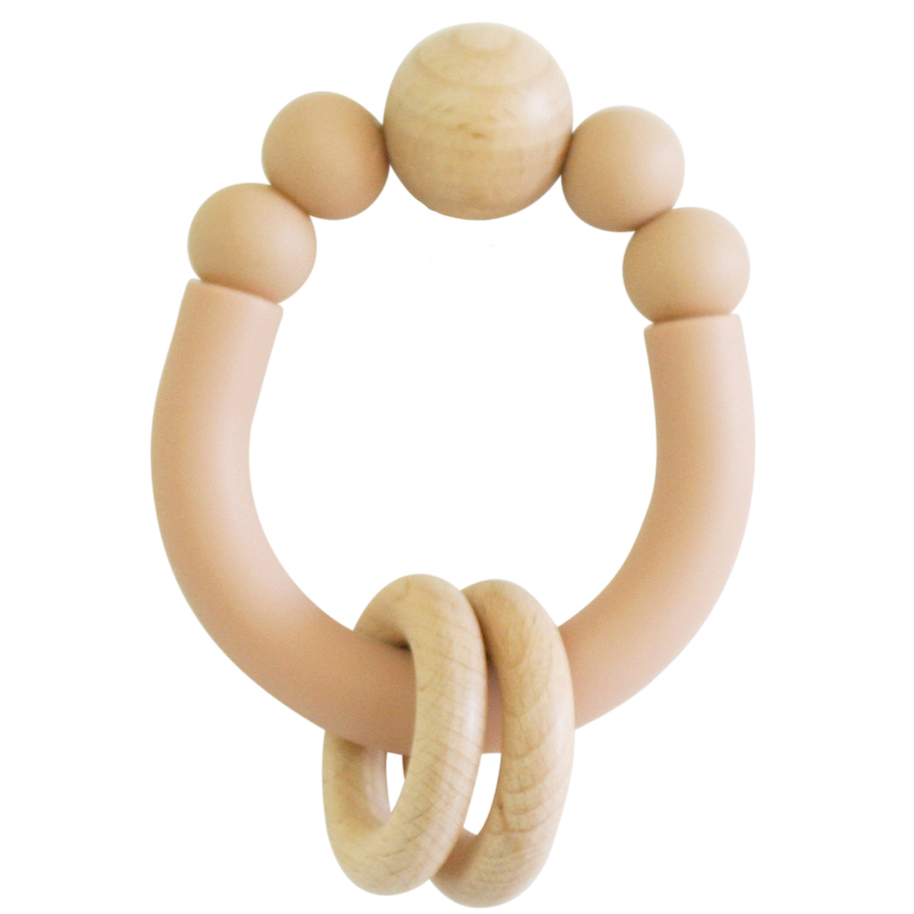 Remy Beechwood Silicone Teether - Apricot
