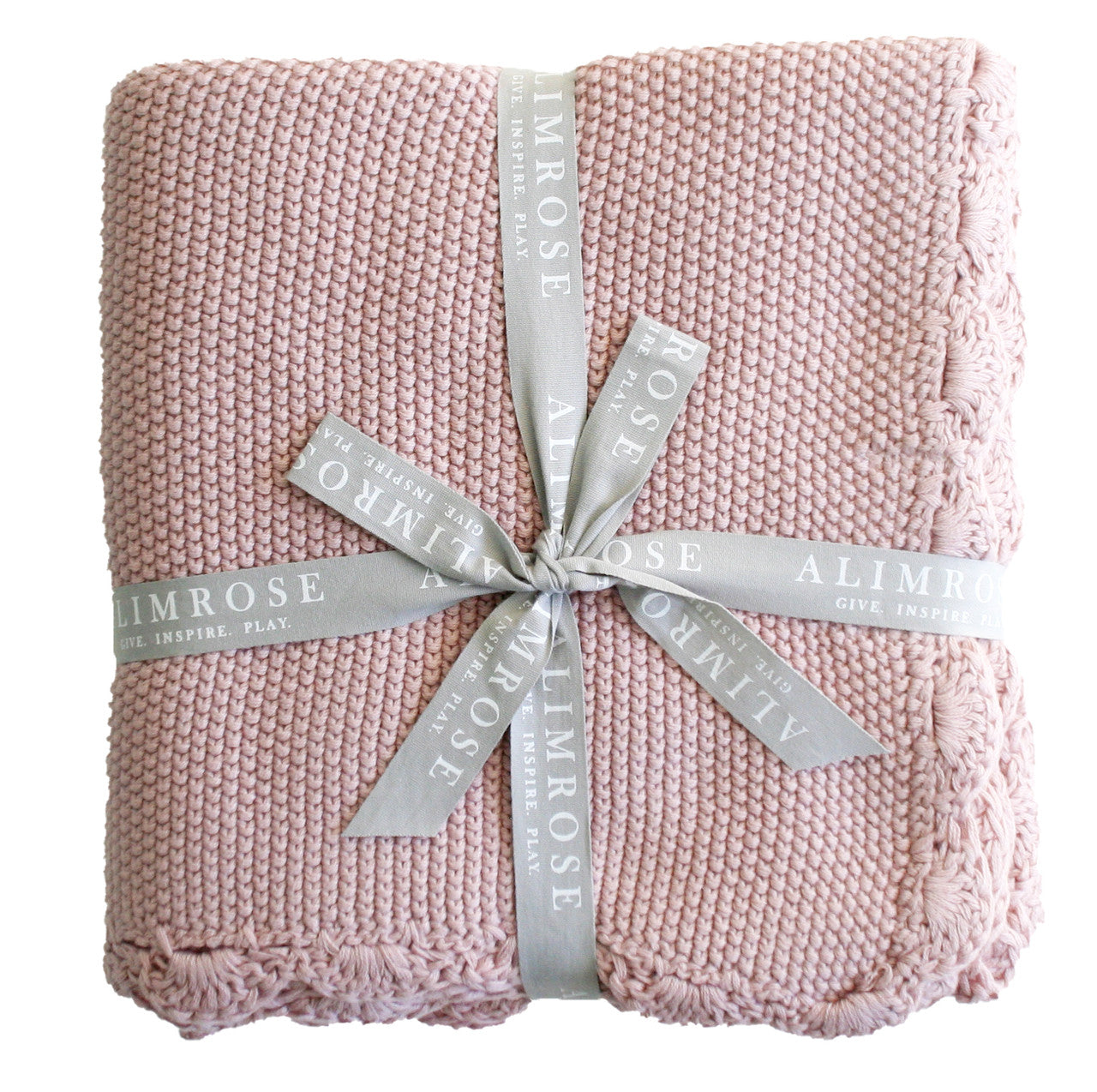 Mini Moss Stitch Baby Blanket Petal Pink