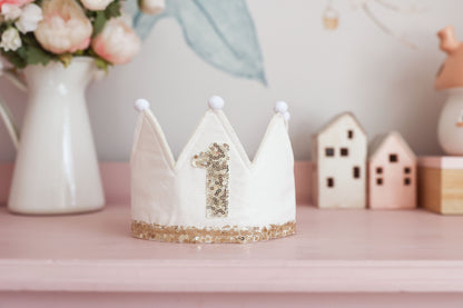 1st Birthday Crown Ivory