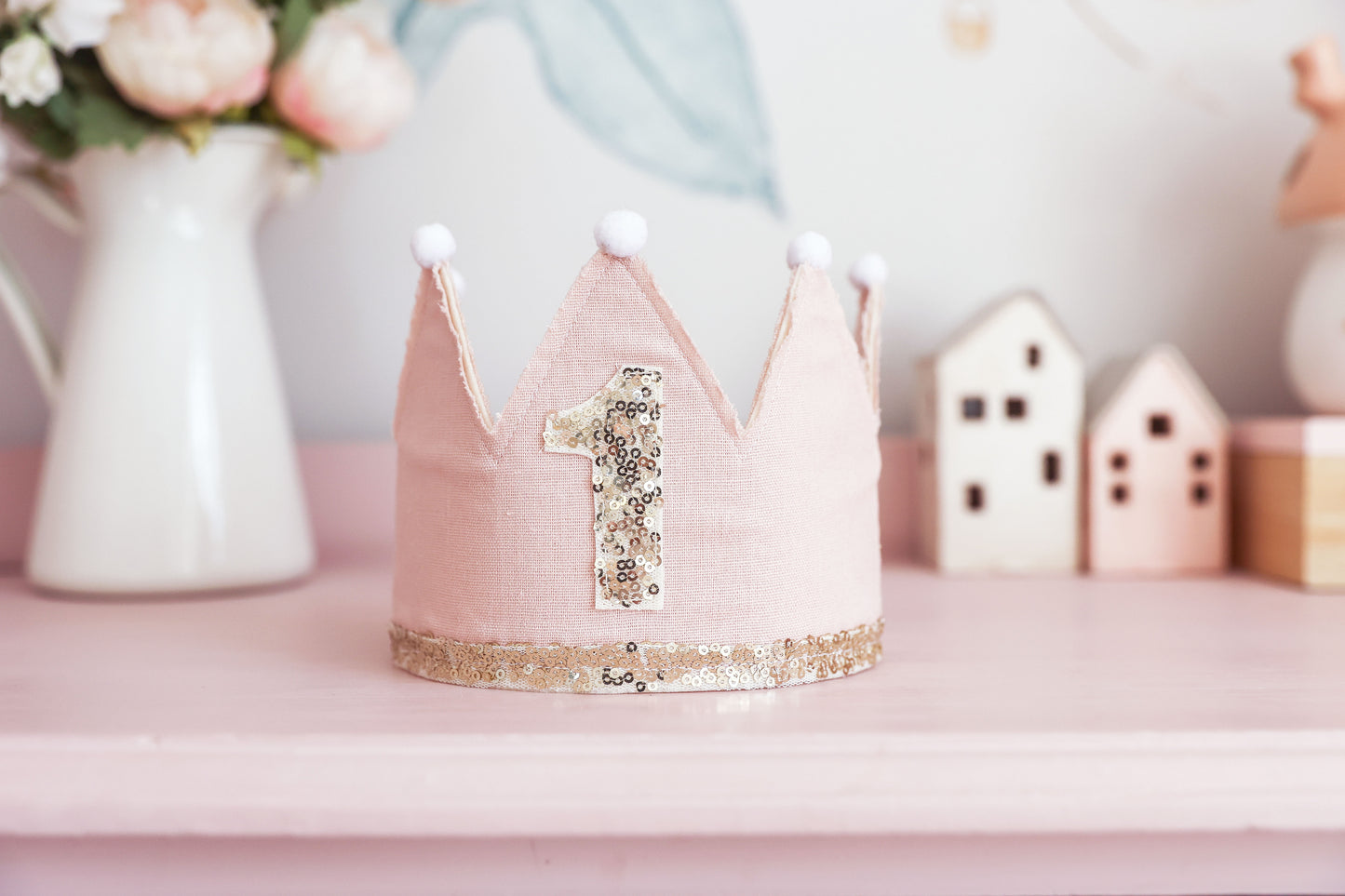 1st Birthday Crown Pink