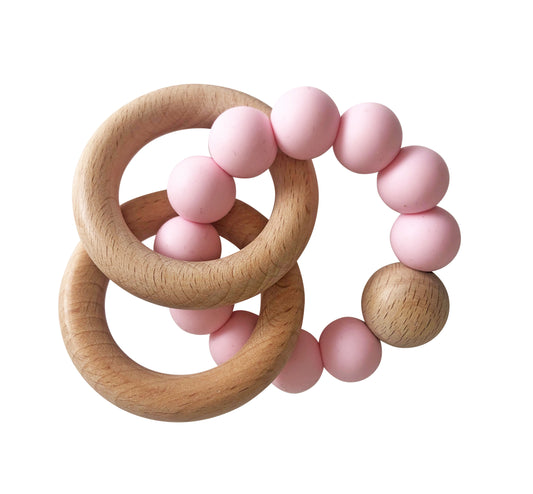 Beechwood Teether Rings Set - Rosewater