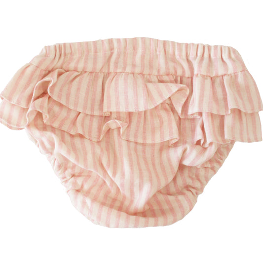 Ruffle Nappy Cover Pink Stripe Size SMALL