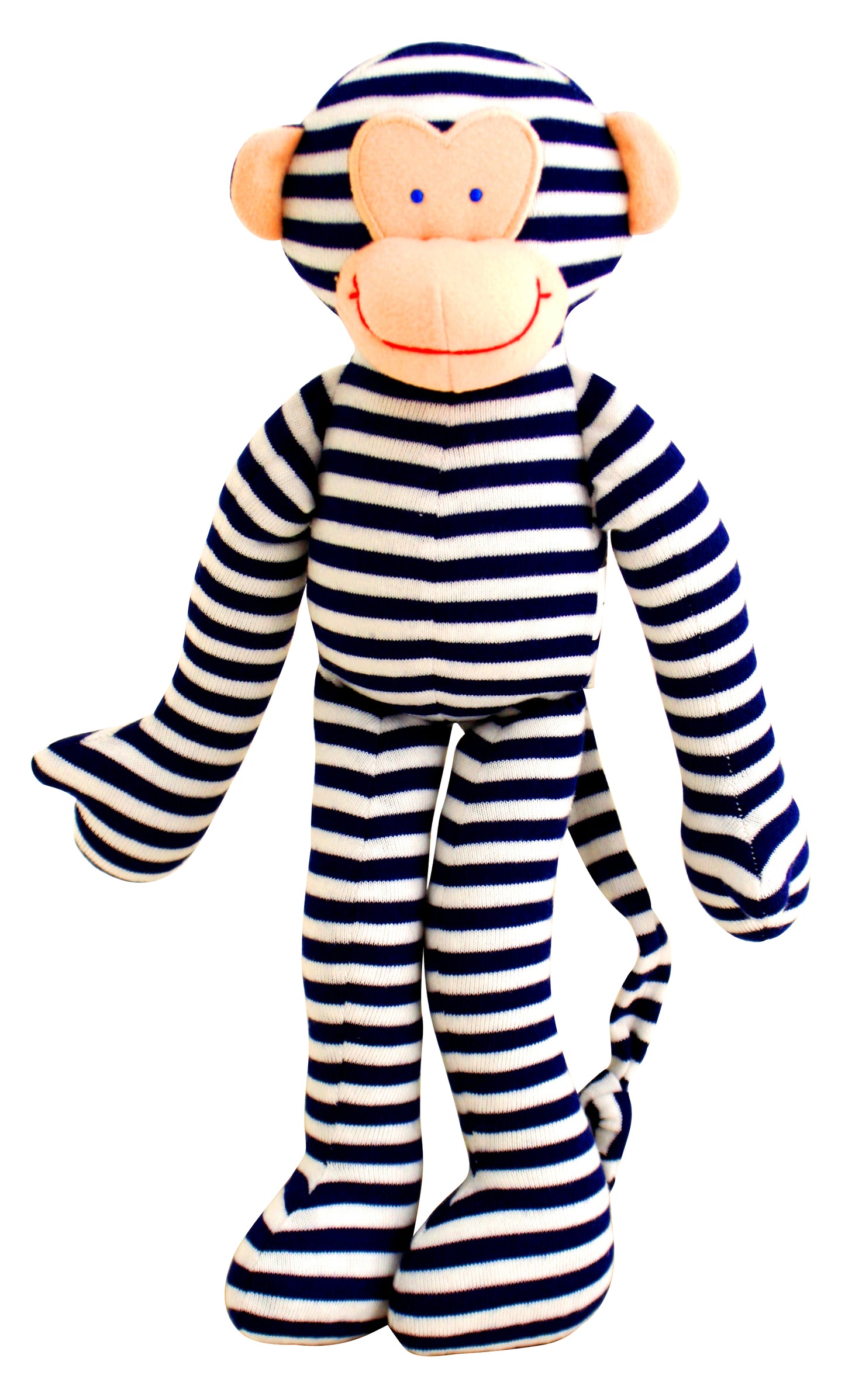 Monkey Rattle 30cm Navy Stripe