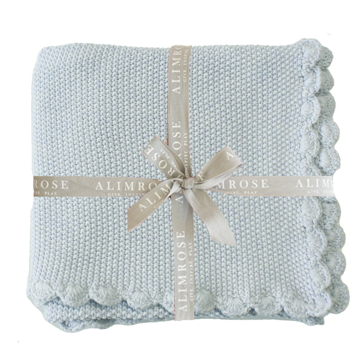 Mini Moss Stitch Baby Blanket Powder Blue  *MARCH*