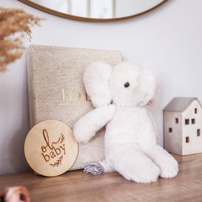 Plush Baby Elephant Ivory