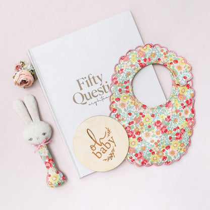 NEW! Baby Bunny Stick Rattle Spring Blossom