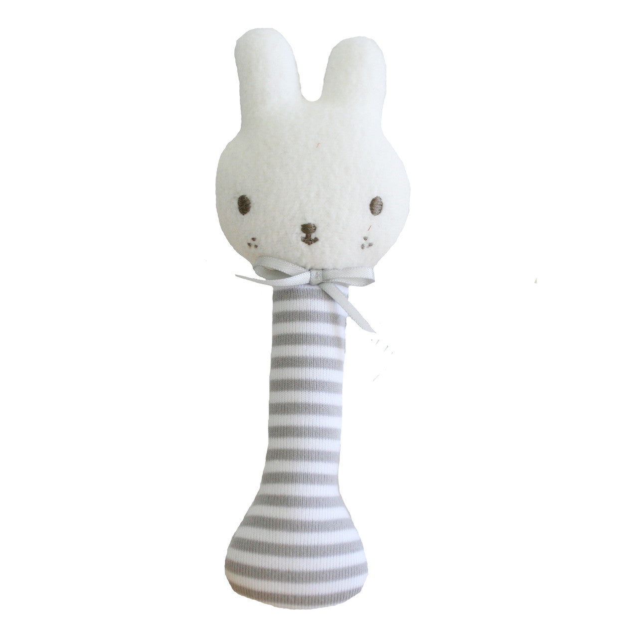 Baby Bunny Stick Rattle Grey