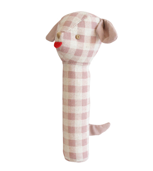 Puppy Squeaker Rose Check Linen