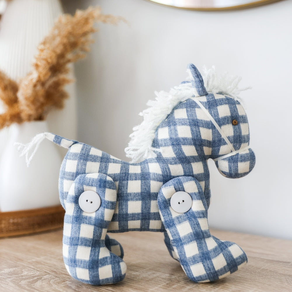Jointed Pony 22cm Chambray Check - JUNE