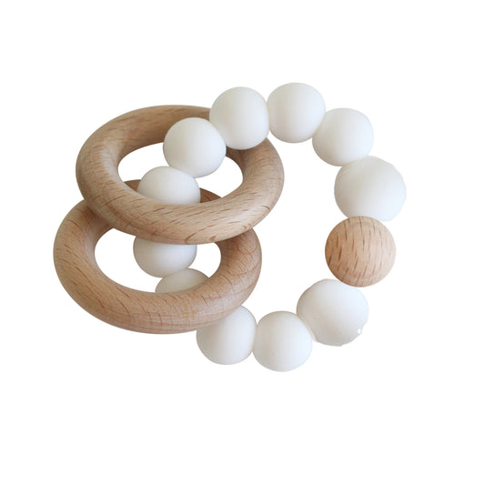 Beechwood Teether Rings Set - Milk