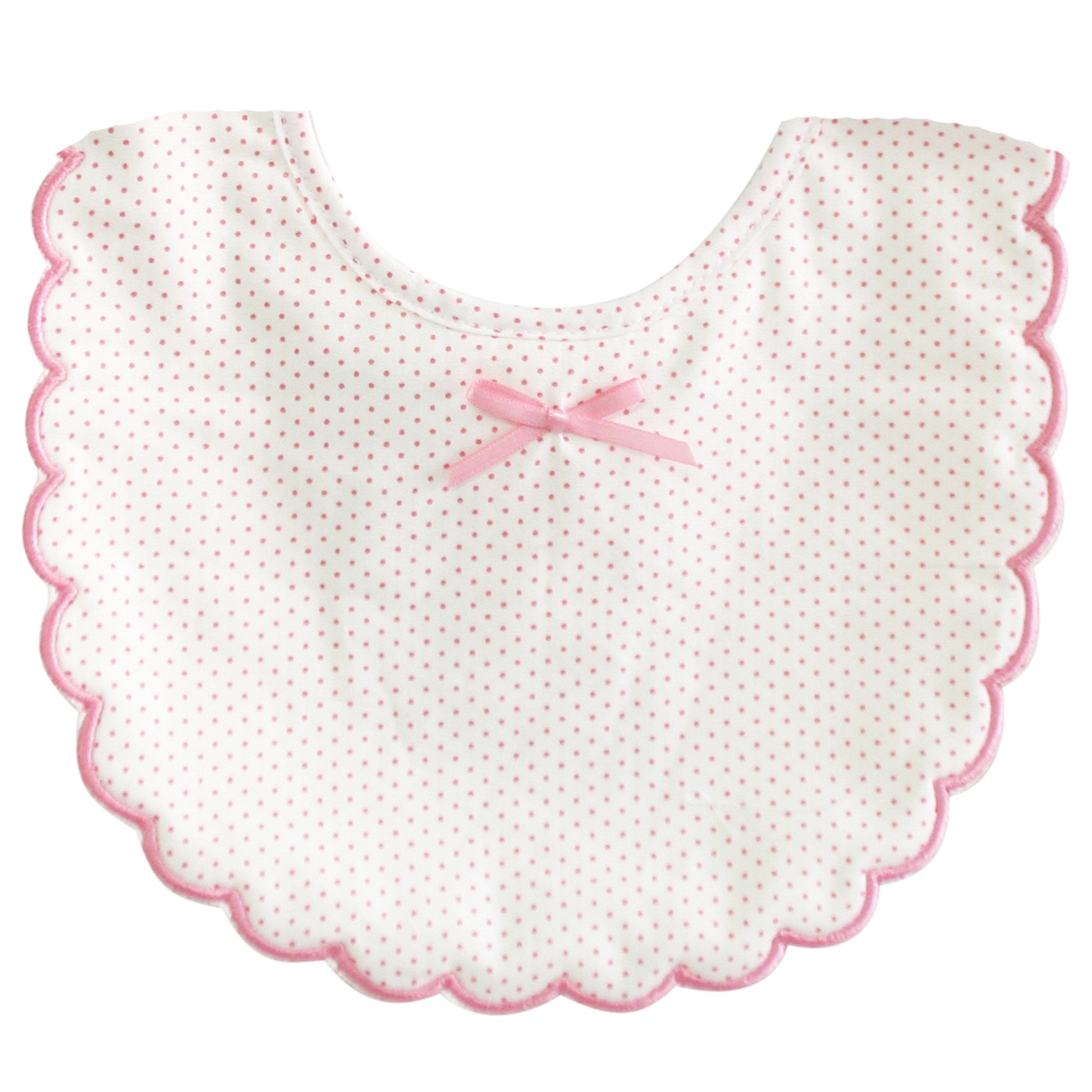 Scallop Edge Bib Spot Pink – alimrosewholesale