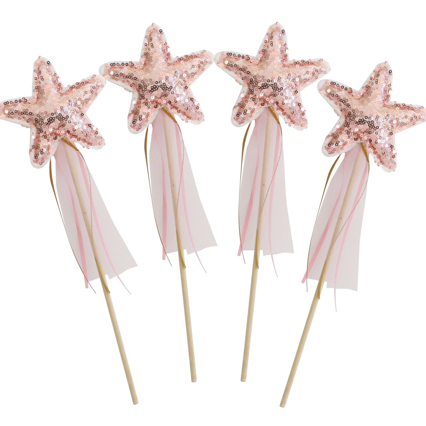 Sequin Star Wand Set 4pc Rose Gold *OCTOBER*