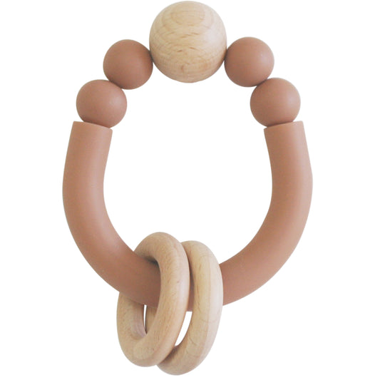 Remy Beechwood Silicone Teether - Cinnamon