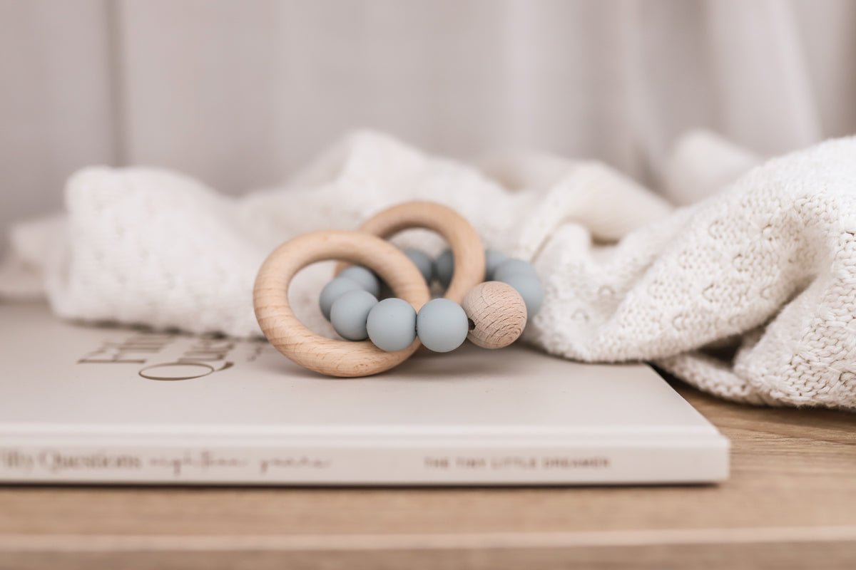 Beechwood Teether Rings Set - Sage