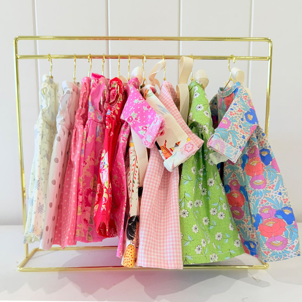 Doll Wardrobe Rack and Hanger Set