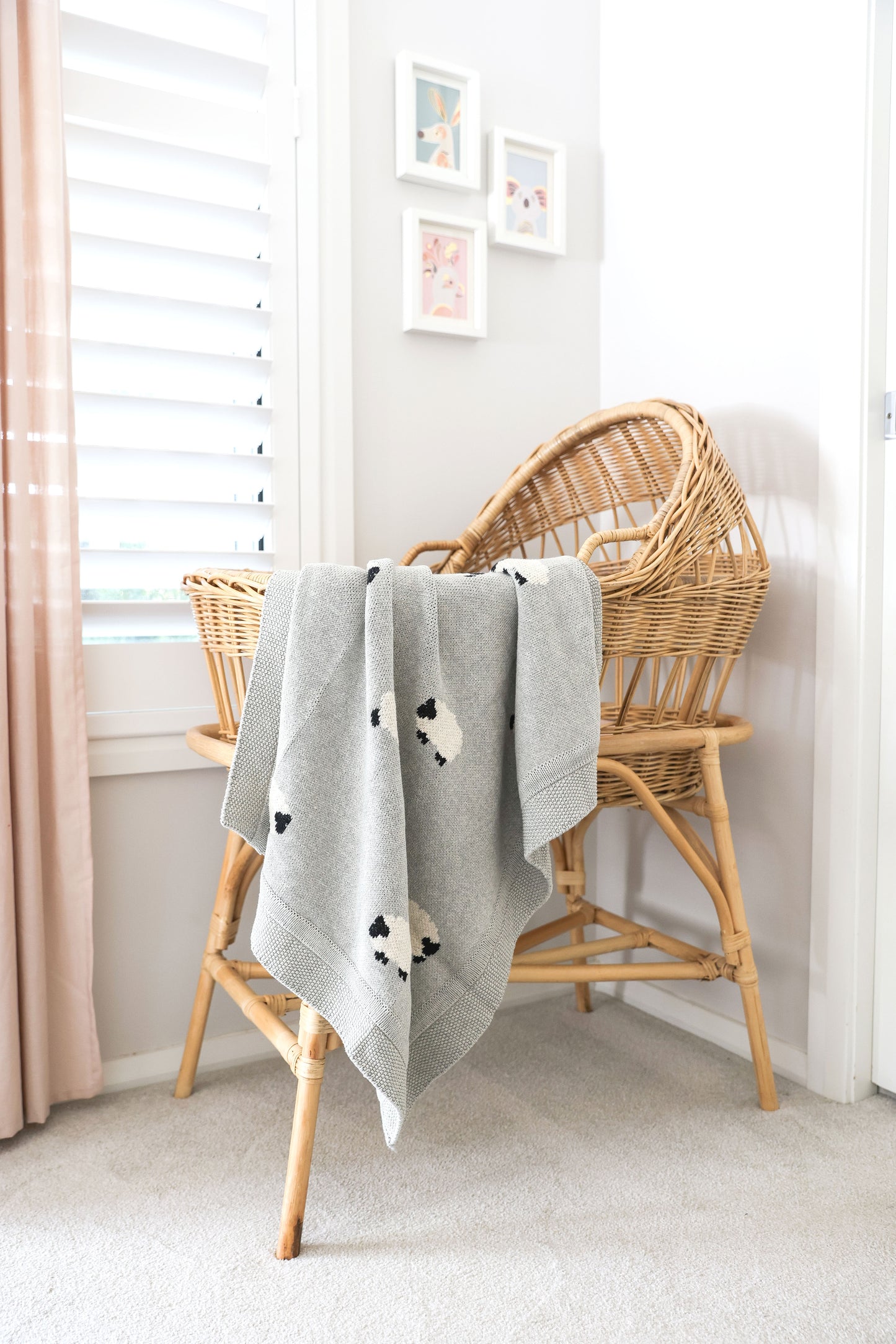 Baa Baa Baby Blanket Grey