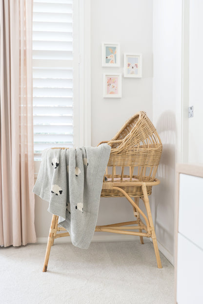 Baa Baa Baby Blanket Grey