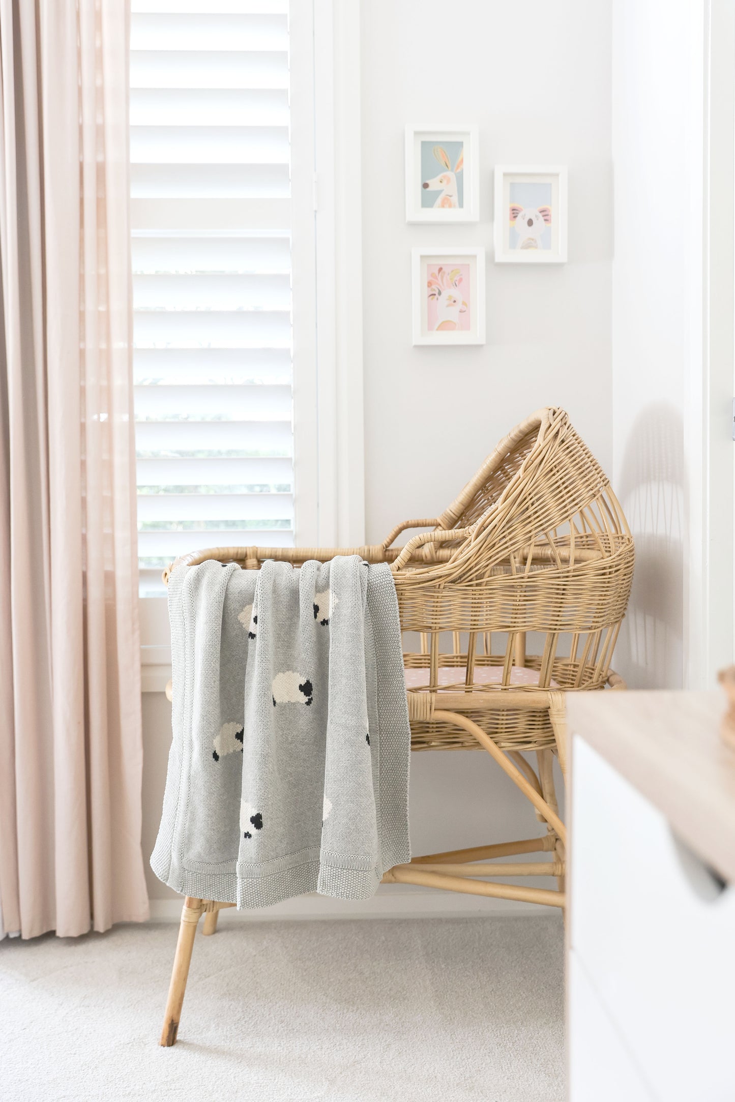 Baa Baa Baby Blanket Grey