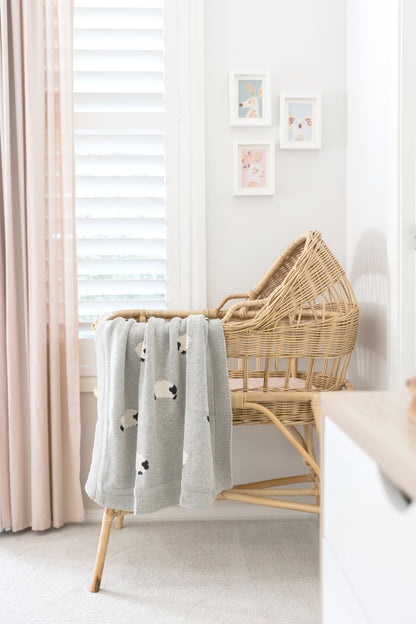 Baa Baa Baby Blanket Grey