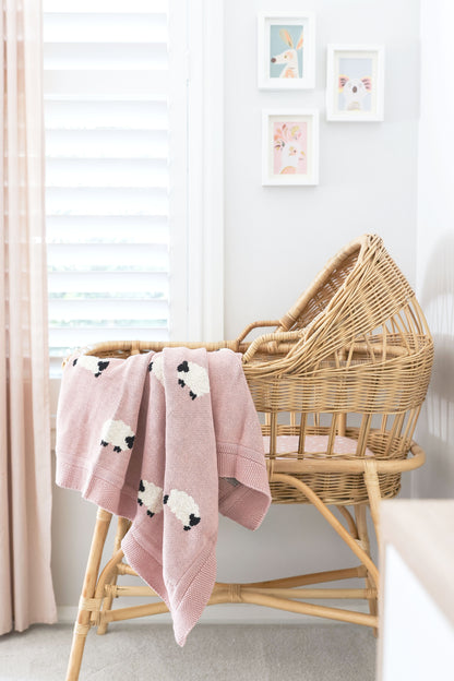 Baa Baa Baby Blanket Pink