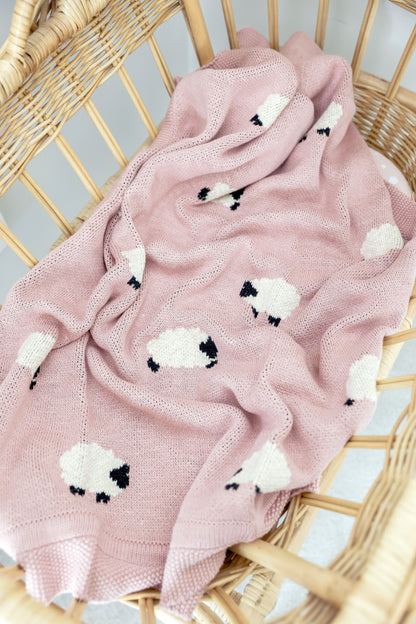 Baa Baa Baby Blanket Pink