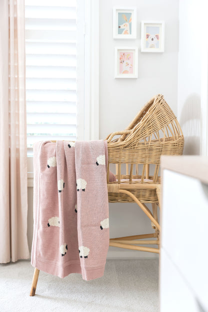 Baa Baa Baby Blanket Pink