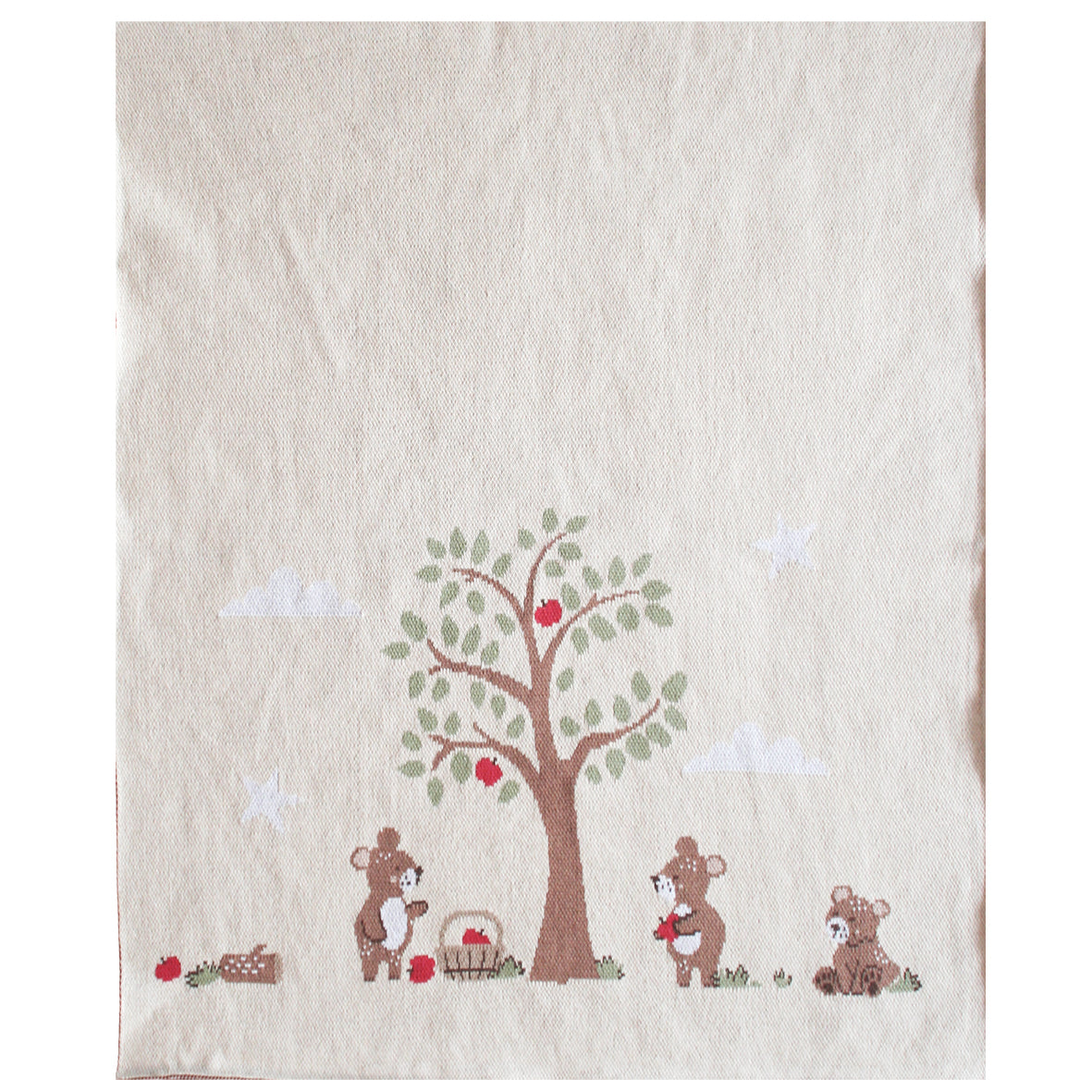 Teddy Bears Picnic Baby Blanket Natural