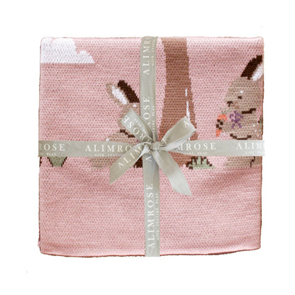 Bunnies Day Out Baby Blanket - Petal Pink