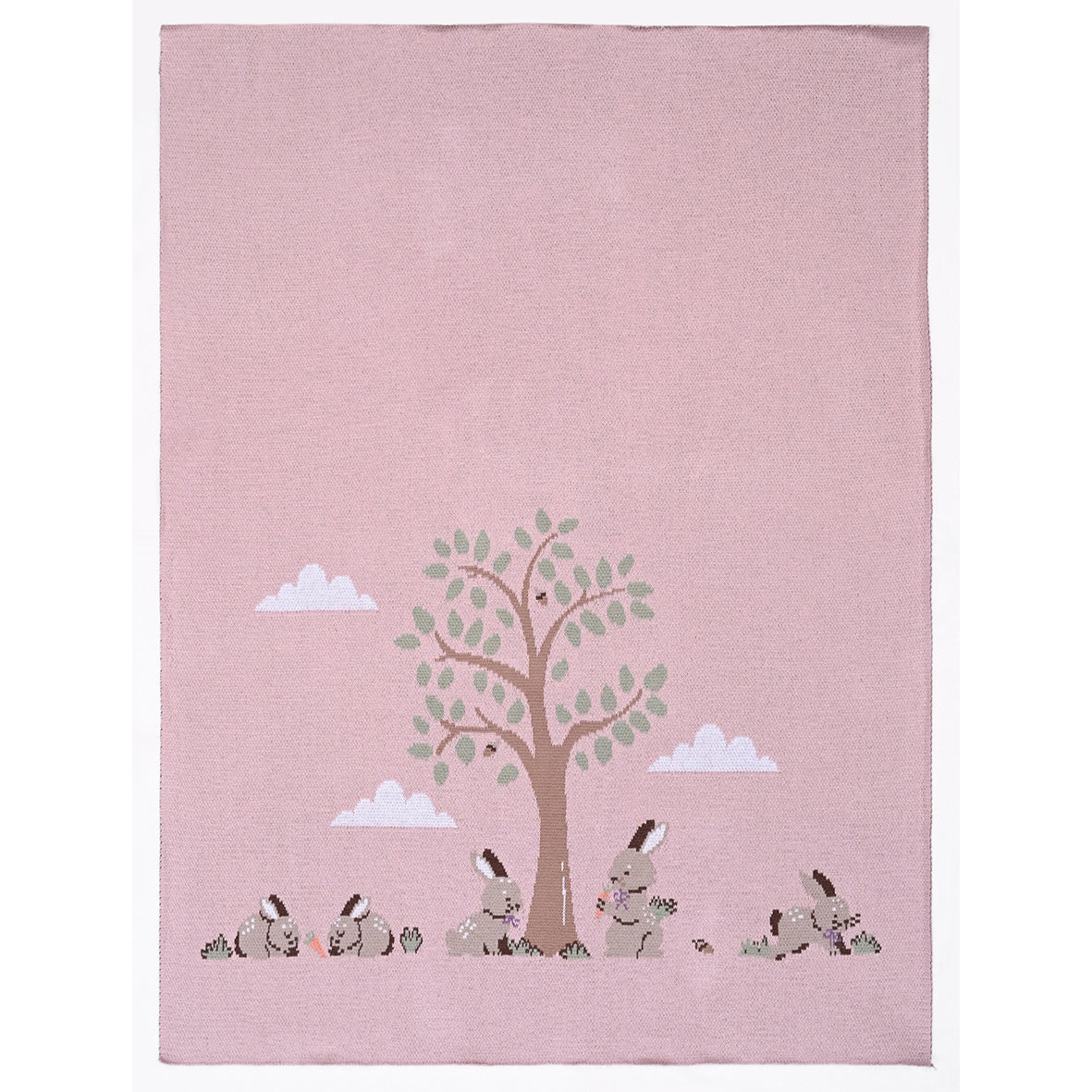 Bunnies Day Out Baby Blanket - Petal Pink