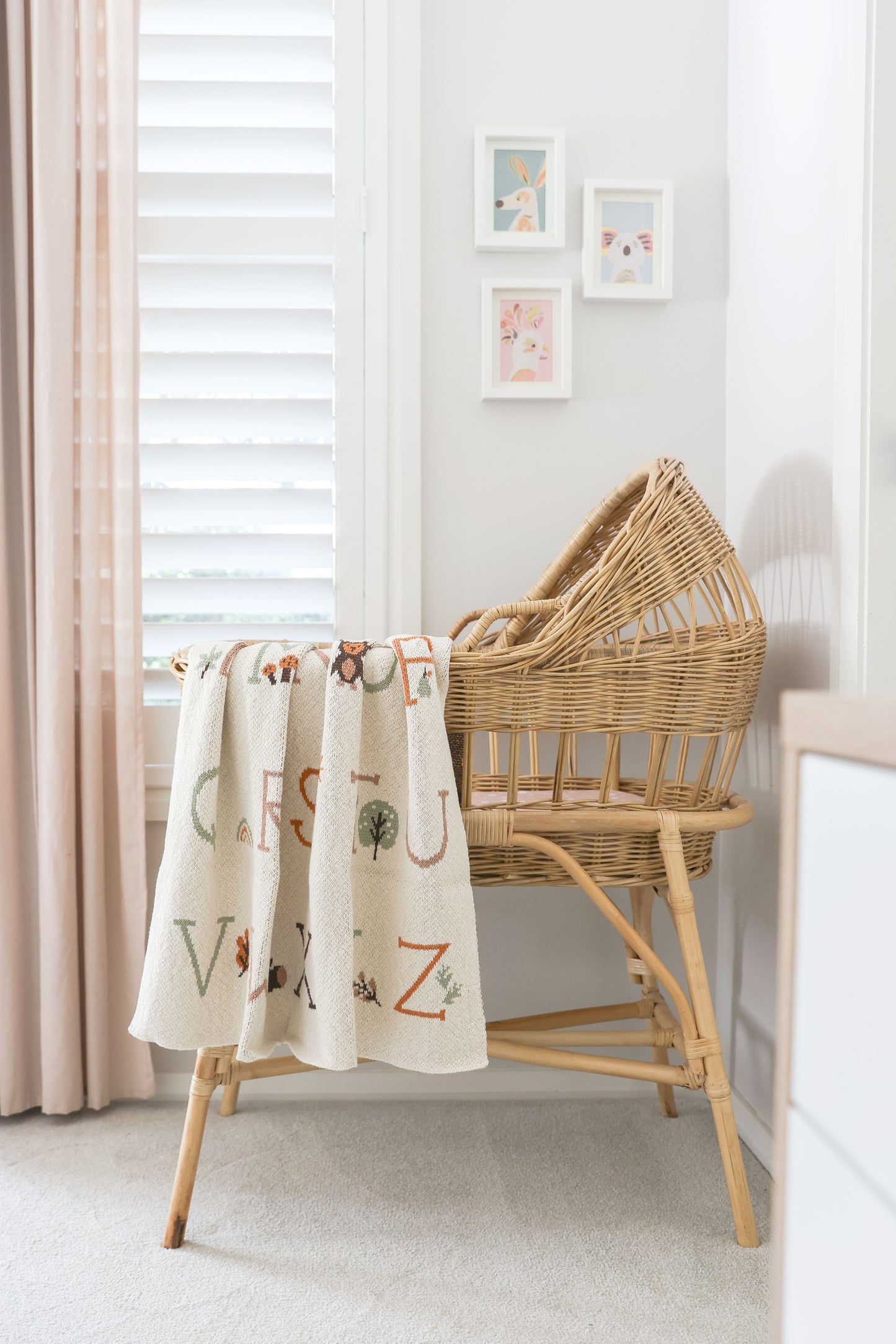 Alphabet Baby Blanket Natural
