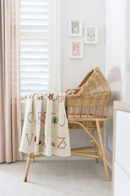 Alphabet Baby Blanket Natural