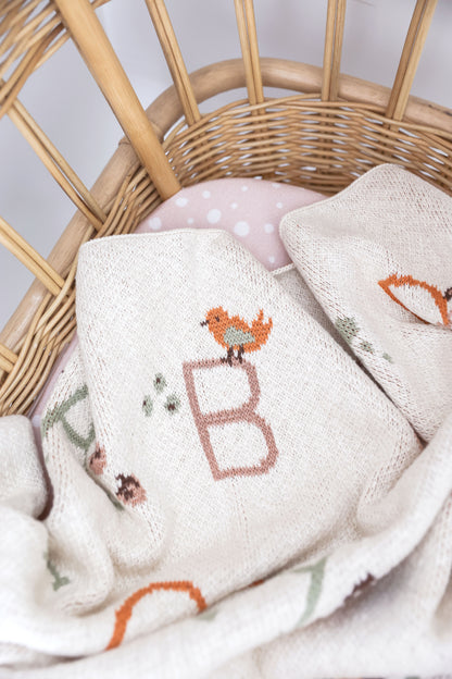 Alphabet Baby Blanket Natural