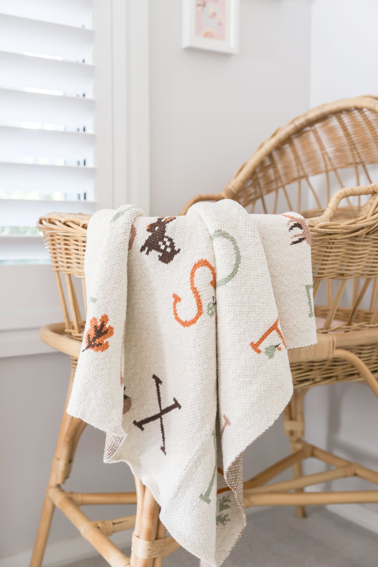 Alphabet Baby Blanket Natural