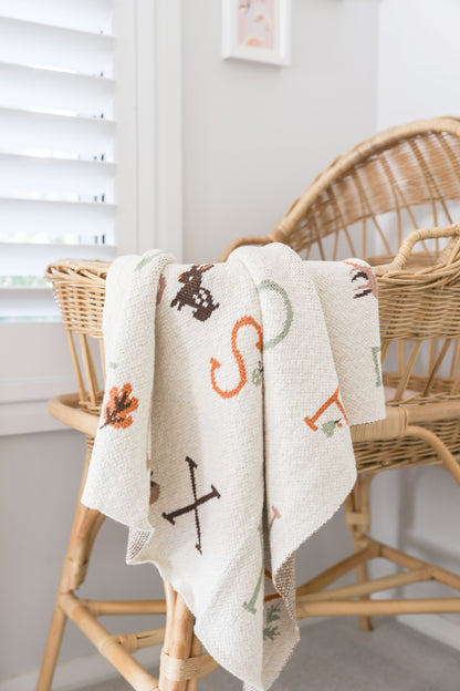 Alphabet Baby Blanket Natural