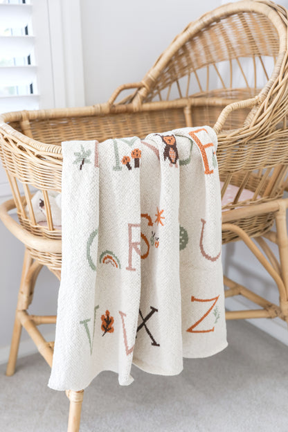 Alphabet Baby Blanket Natural