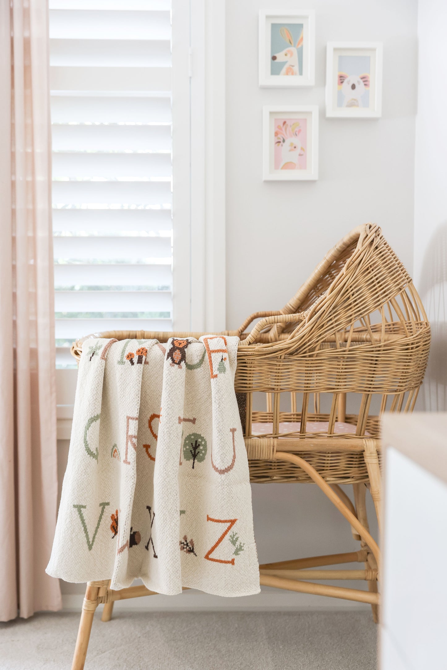 Alphabet Baby Blanket Natural