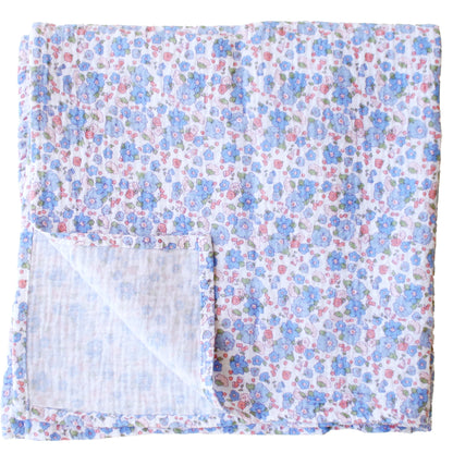 Muslin Swaddle Lilly Blue