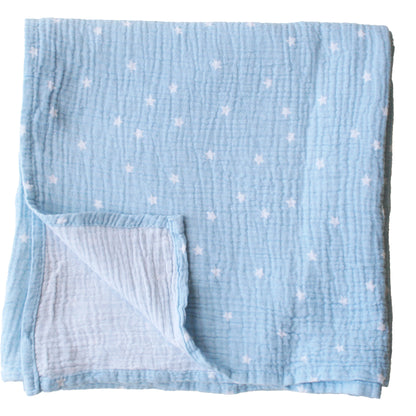 Muslin Swaddle Starry Night - Baby Blue